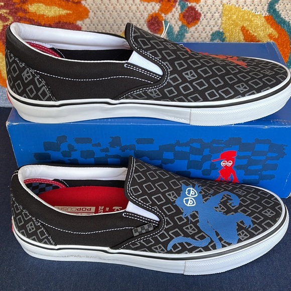 Vans Skate Slip On Krooked By Natas For Ray Men’s sneakers - Picture 2 of 16